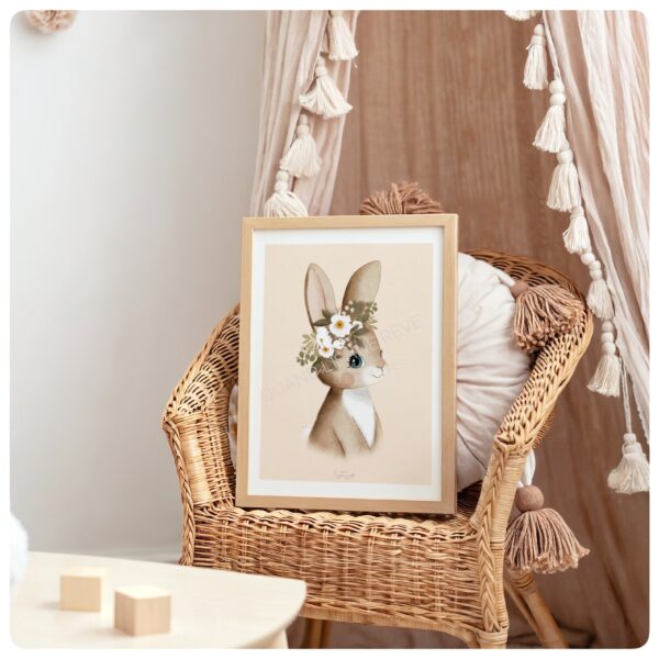 Affiche A4 / A3 Le lapin d’été -personnalisable