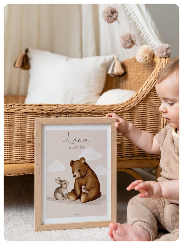 Affiche A4 / A3 L'ours et le lapin -personnalisable – Image 2