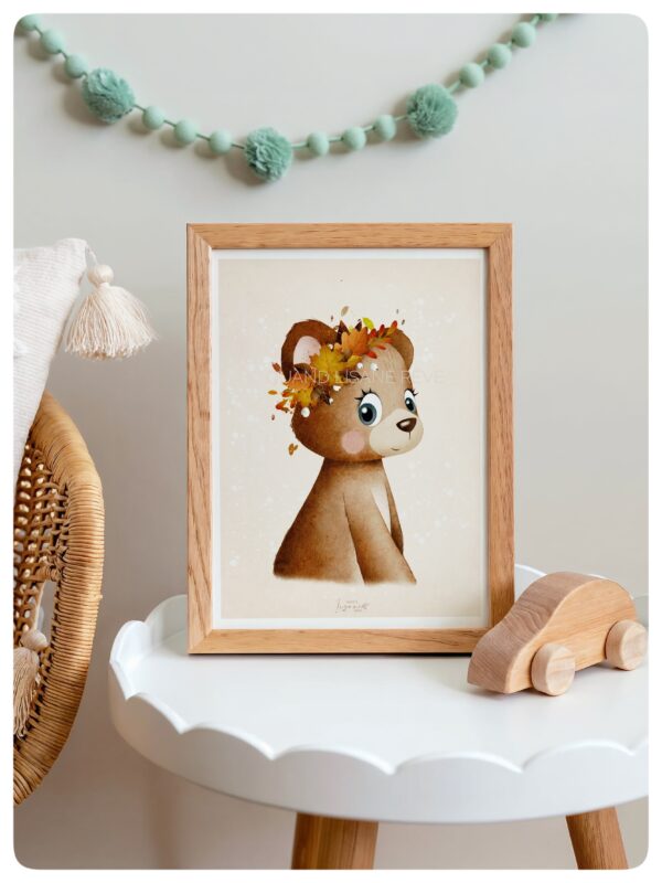Affiche A4 / A3 L’ours d’automne -personnalisable – Image 2