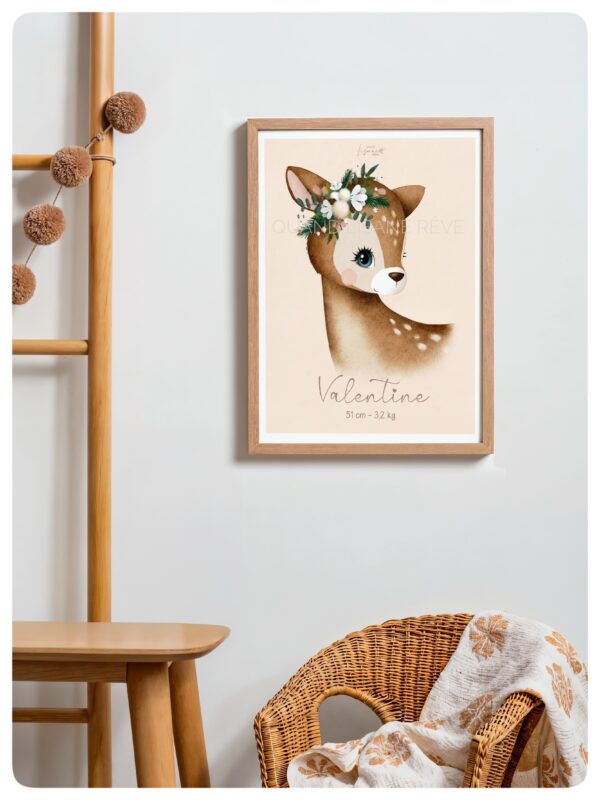 Affiche A4 / A3 La biche d’hiver -personnalisable – Image 2