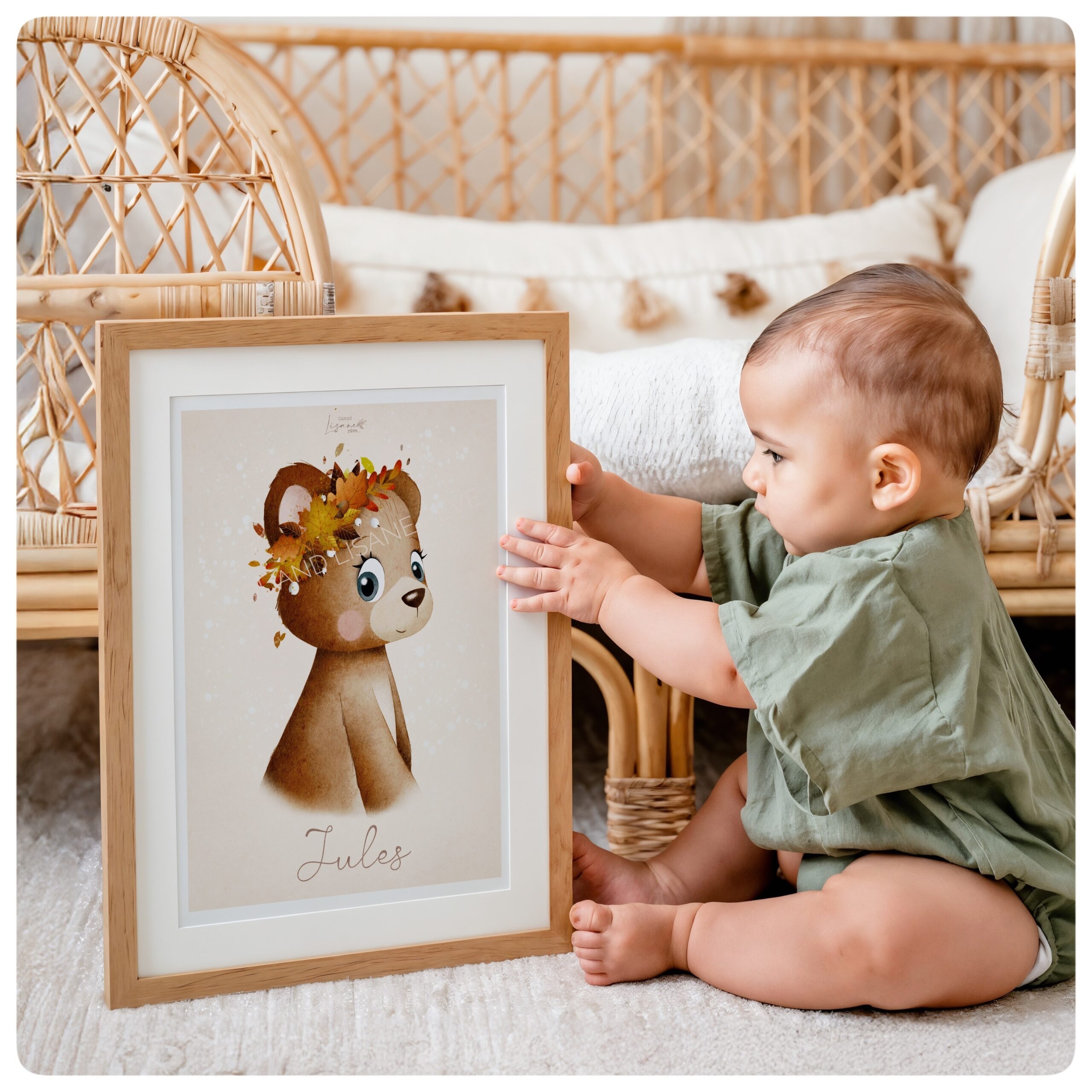 Affiche A4 / A3 L’ours d’automne -personnalisable