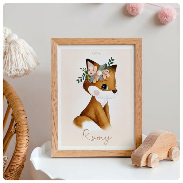 Affiche A4 / A3 Le renard de printemps -personnalisable