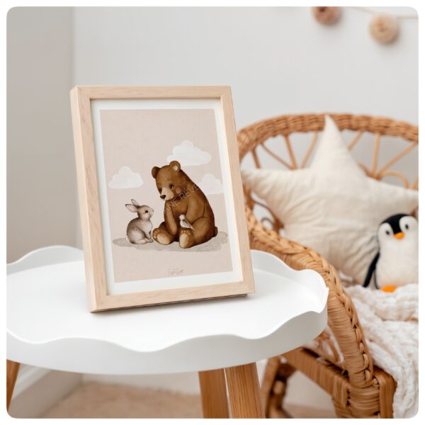 Affiche A4 / A3 L'ours et le lapin -personnalisable