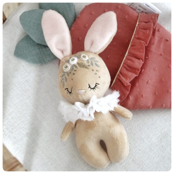 Mini lapin de Pâques beige | Couronne de fleurs * Édition limitée *